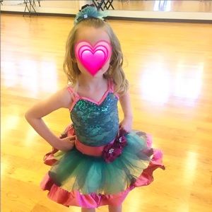 Gorgeous Green and Pink Dance Costume